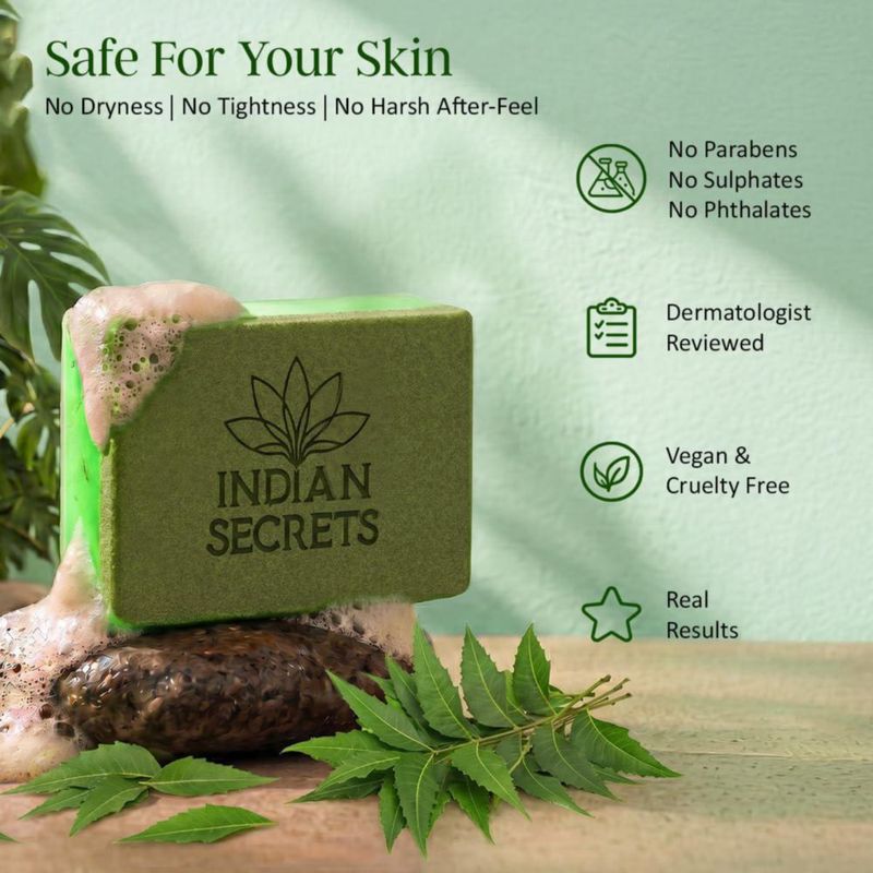 Jabón Exfoliante INDIAN SECRETS 110 g 3 unidades Ácido Salicílico