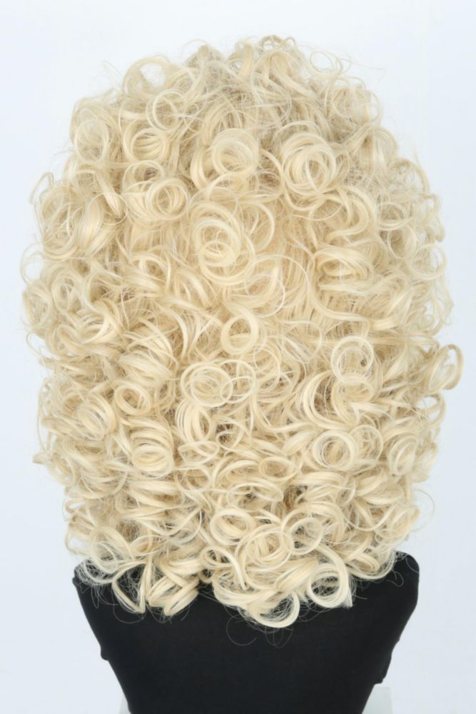 Peluca LeMarnia Corta Rizada Rubia Estilo Colmena 70‑80 Cosplay