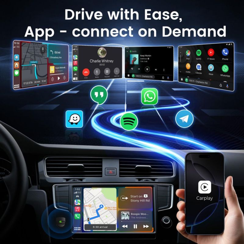 Adaptador CarPlay inalámbrico Lincisoonic Mini USB‑C negro