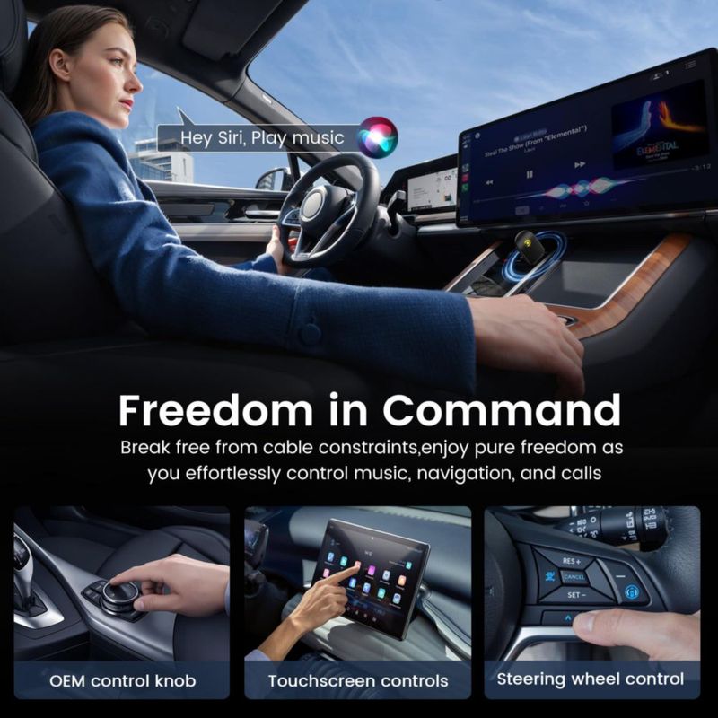 Adaptador CarPlay inalámbrico Lincisoonic Mini USB‑C negro