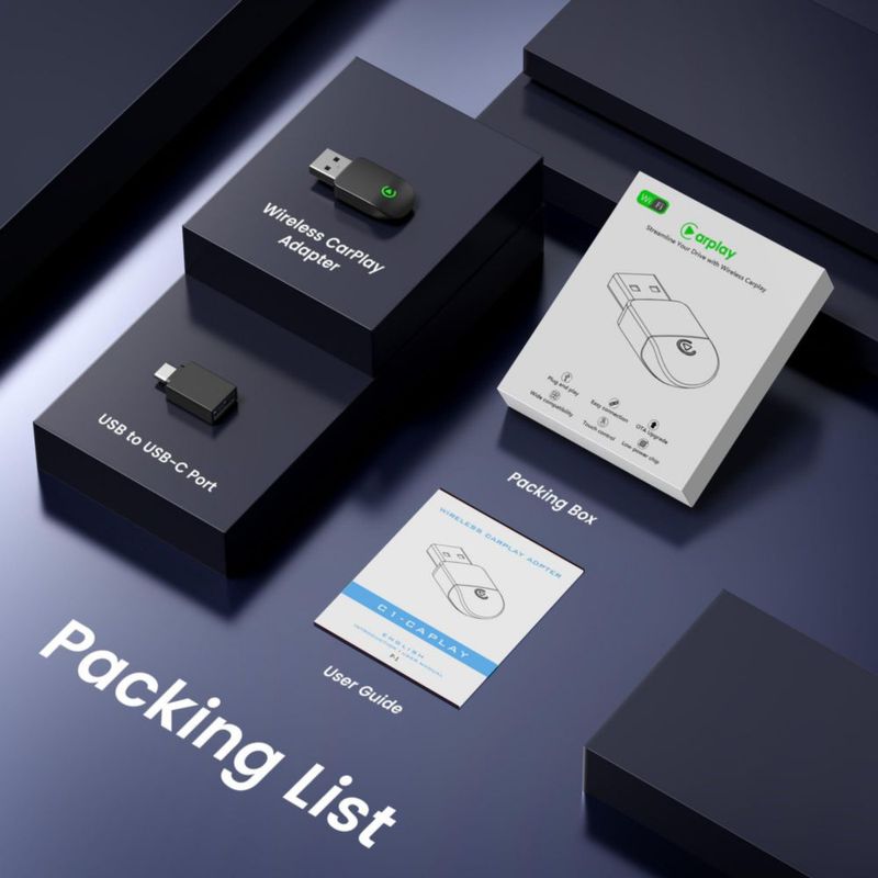 Adaptador CarPlay inalámbrico Lincisoonic Mini USB‑C negro