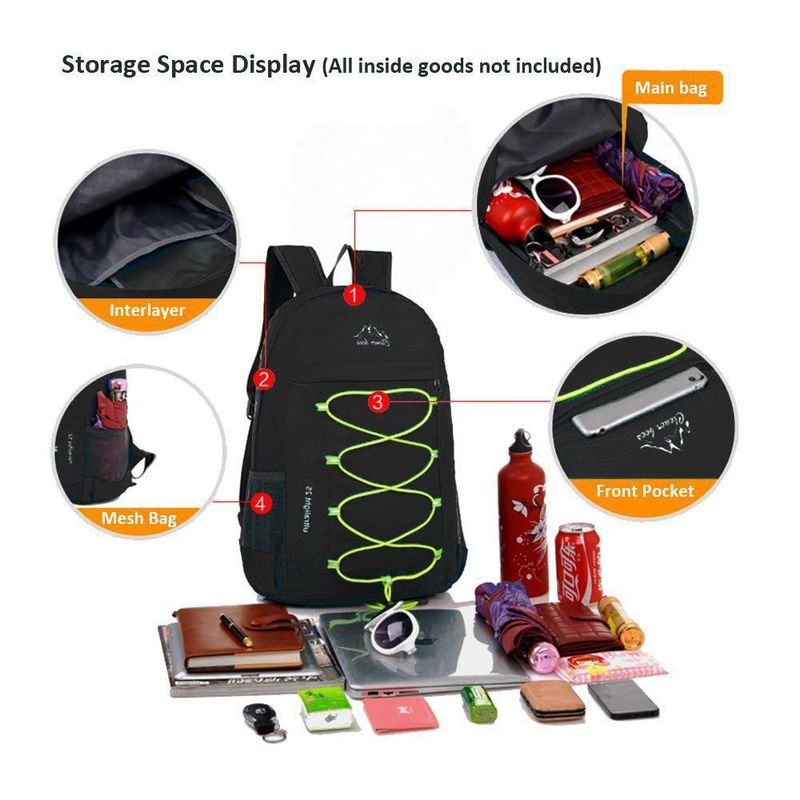 Mochila CLEVER BEES 25 L Negra Resistente al Agua