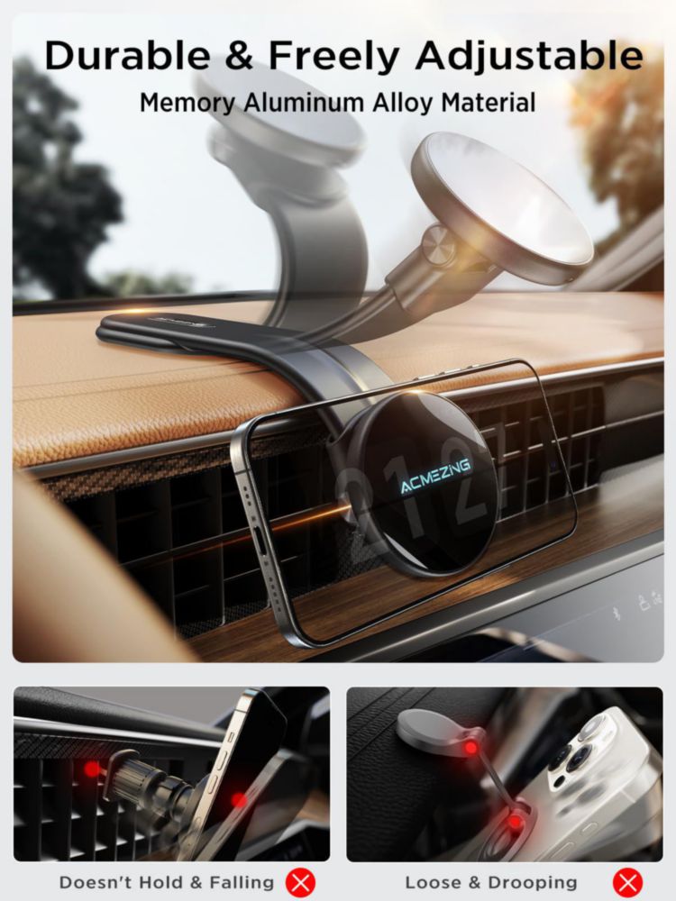 Soporte para coche ACMEZING 15W MagSafe cargador inalámbrico negro