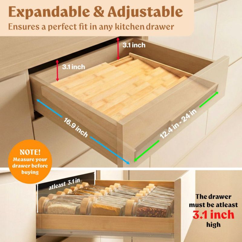 Porta especias EDELHAUS 31-61 cm bambú 4 niveles expandible