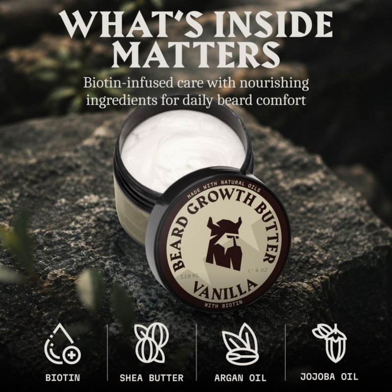 Manteca para Barba Striking Viking 110 ml Vainilla con Biotina