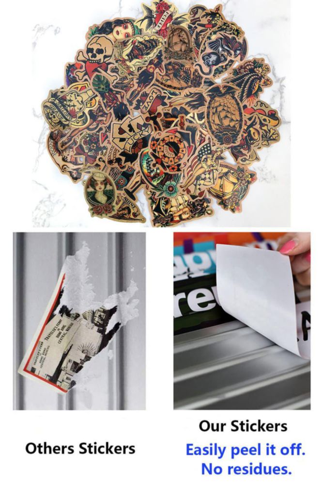 Paquete de 100 pegatinas impermeables de vinilo SaSpoloi