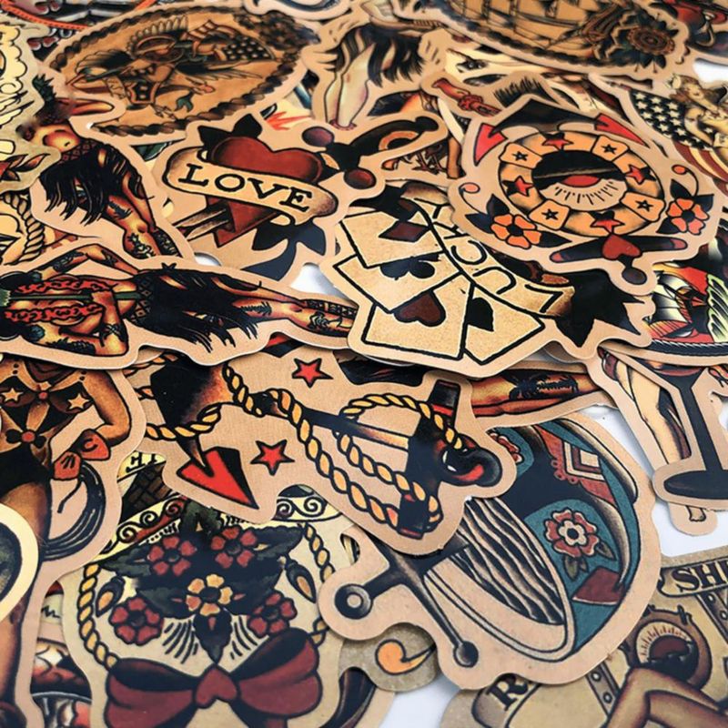 Paquete de 100 pegatinas impermeables de vinilo SaSpoloi