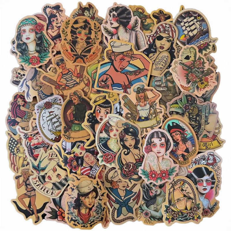 Paquete de 100 pegatinas impermeables de vinilo SaSpoloi