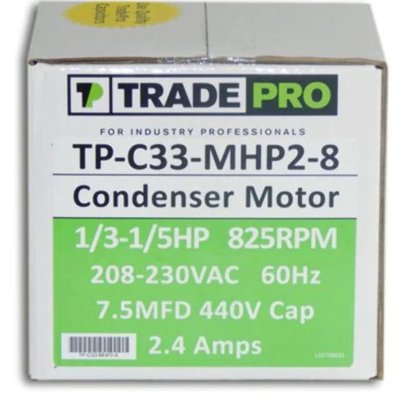 Motor de ventilador de condensador TradePro TP C33 MHP2 825 RPM 208/230 V