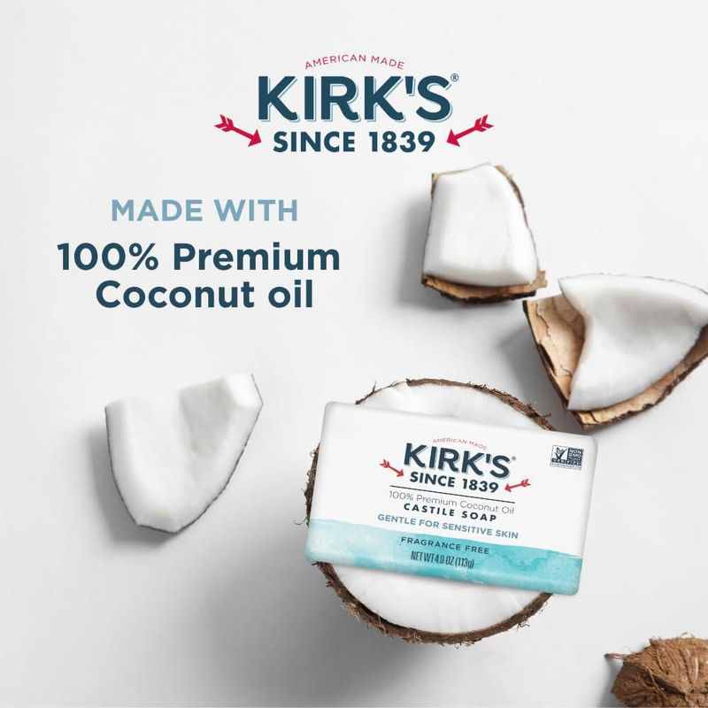 Jabón en barra Kirk's sin fragancia 113 g pack de 24 (vegano)