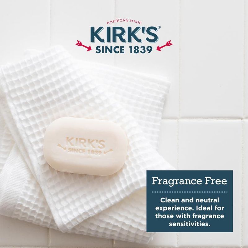 Jabón en barra Kirk's sin fragancia 113 g pack de 24 (vegano)