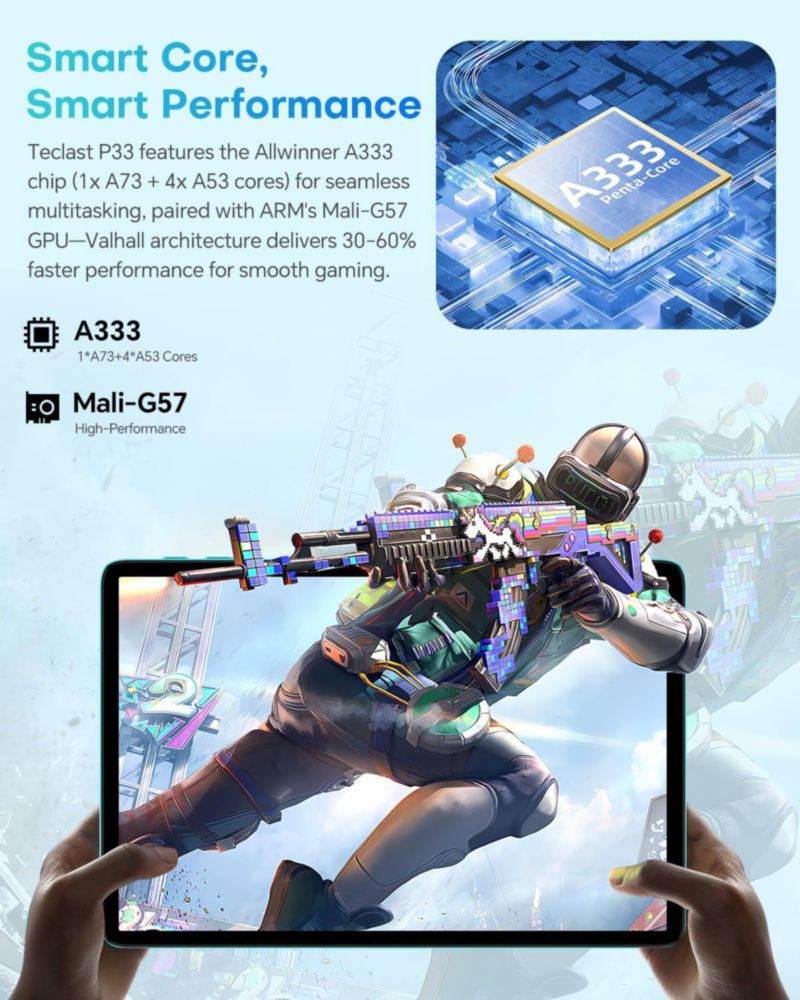 Tablet TECLAST 10.1" Android 2 en 1 + Paquete