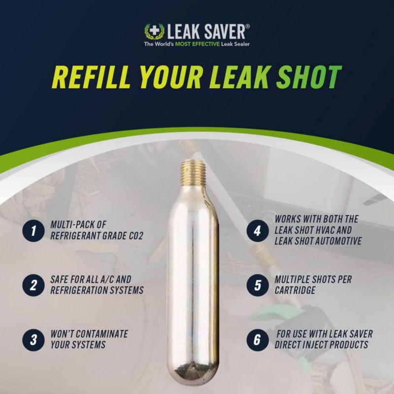 Cartuchos de CO2 Leak Saver 24 unidades – Grado refrigerante