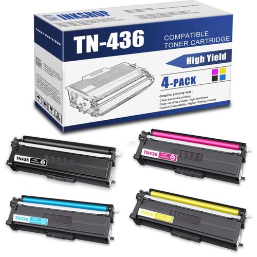 Cartucho de tóner INKSHOP TN-436 paquete de 4 alto rendimiento