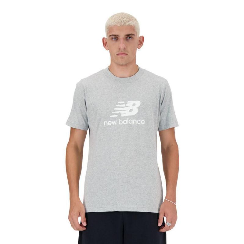 Camiseta New Balance Extra Grande Gris Atlético con Logo