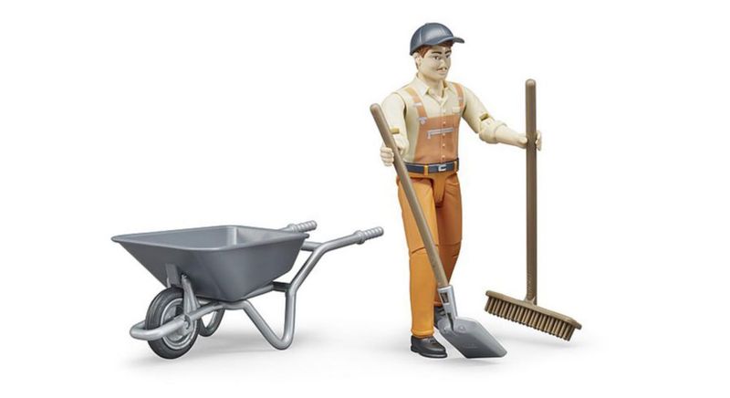 Conjunto de figura de juguete Bruder Trabajador Municipal 11 cm