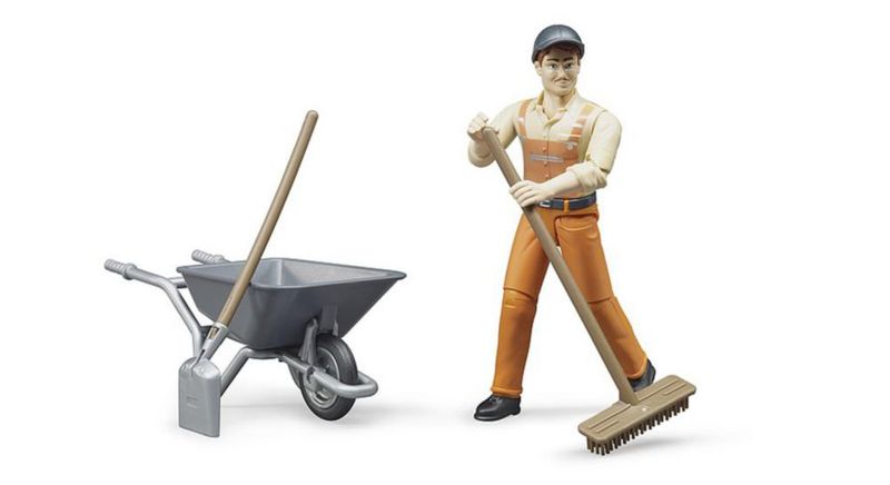 Conjunto de figura de juguete Bruder Trabajador Municipal 11 cm
