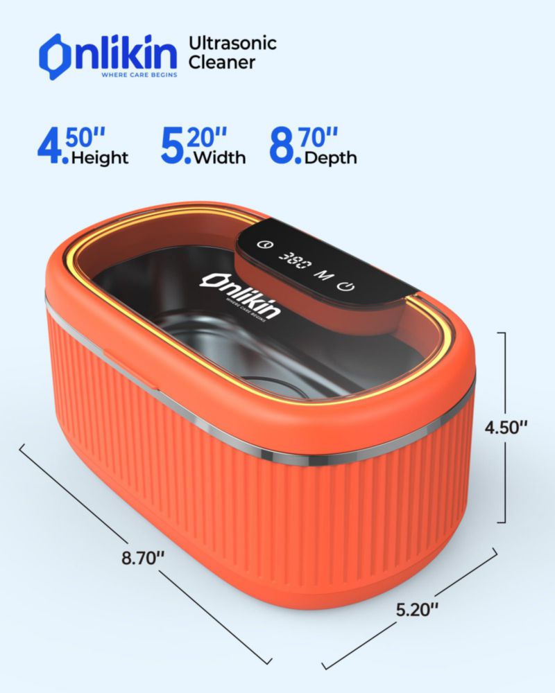 Limpiador ultrasónico de joyas Onlikin 35W 590 ml Naranja
