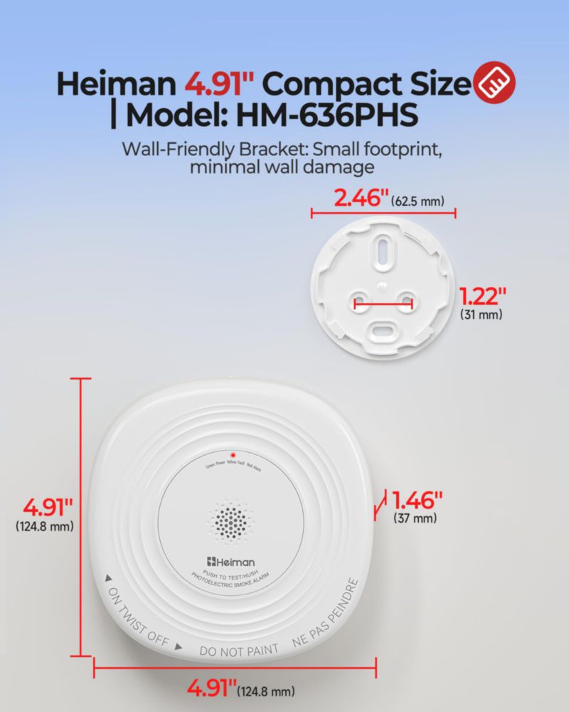 Detector de Humo HEIMAN 10 años sellado (pack de 3)