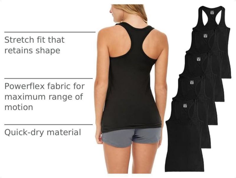 Top sin mangas Sexy Basics con corte racerback y algodón elástico