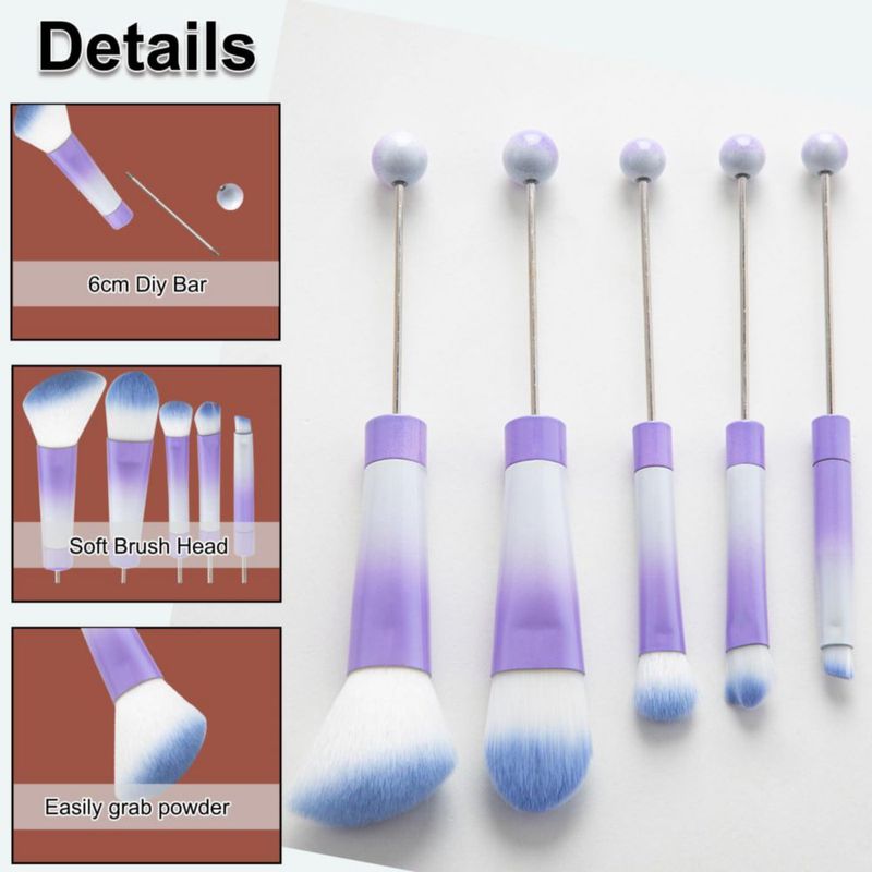 Brochas de Maquillaje AllGemDiy 10 piezas Kit Lavanda Tie‑Dye