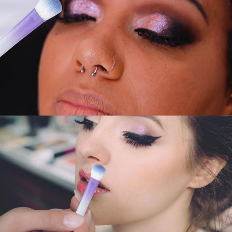 Brochas de Maquillaje AllGemDiy 10 piezas Kit Lavanda Tie‑Dye