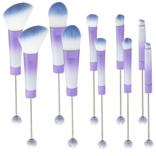 Brochas de Maquillaje AllGemDiy 10 piezas Kit Lavanda Tie‑Dye
