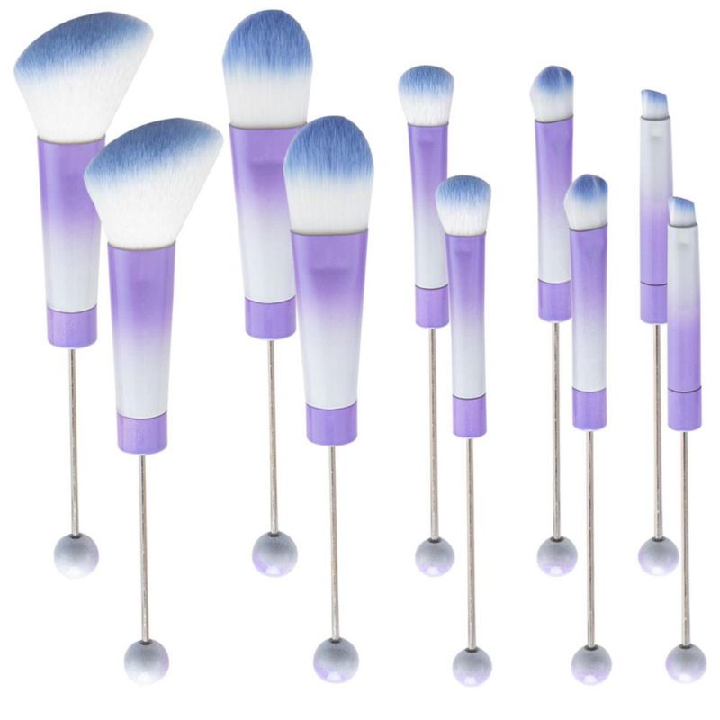 Brochas de Maquillaje AllGemDiy 10 piezas Kit Lavanda Tie‑Dye