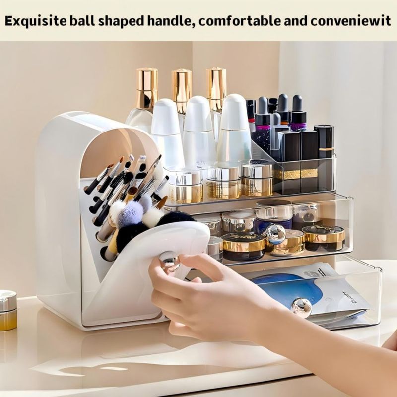 Organizador de Maquillaje RONGZHIERK Gran Capacidad Blanco