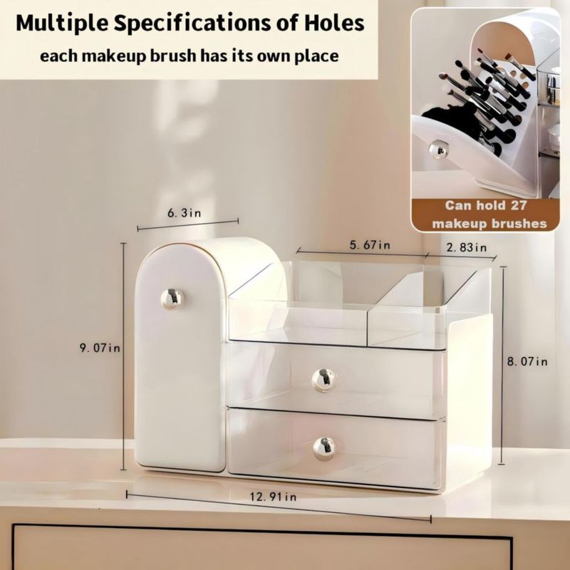 Organizador de Maquillaje RONGZHIERK Gran Capacidad Blanco