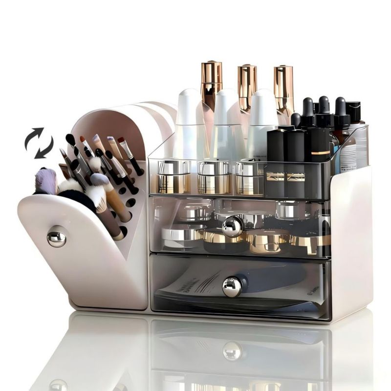 Organizador de Maquillaje RONGZHIERK Gran Capacidad Blanco