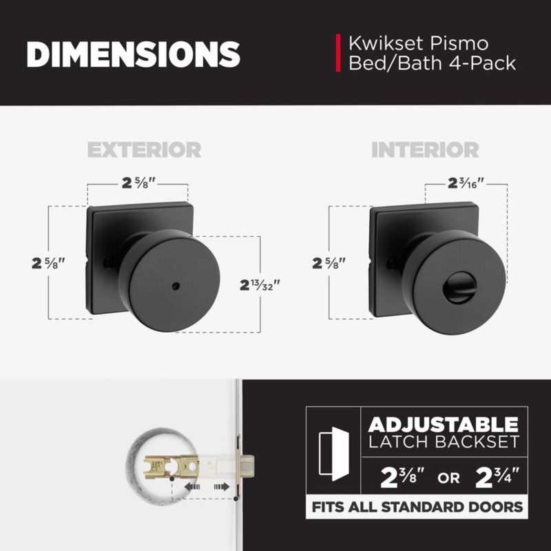 Perilla de puerta Kwikset Pismo Privacidad negro mate