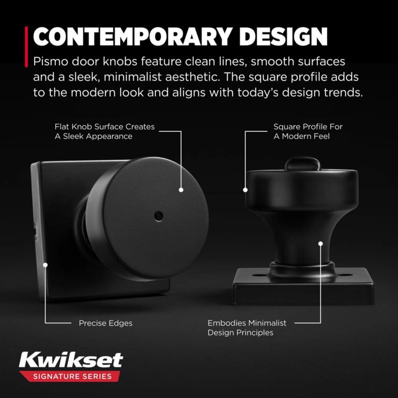 Perilla de puerta Kwikset Pismo Privacidad negro mate