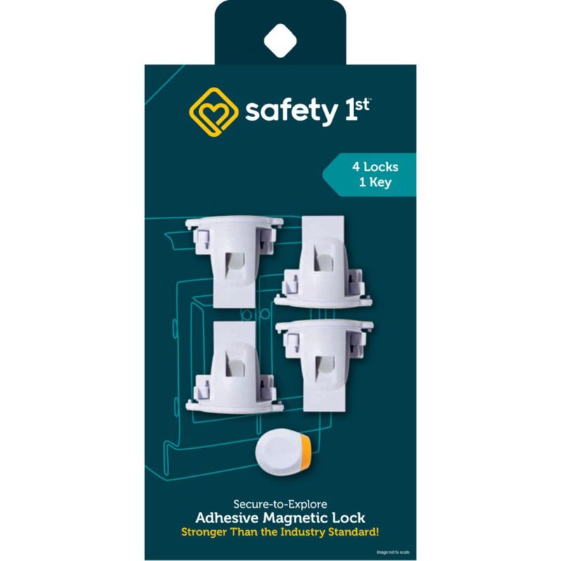 Cerraduras magnéticas adhesivas para armarios Safety 1st pack de 4 blancas con 1 llave