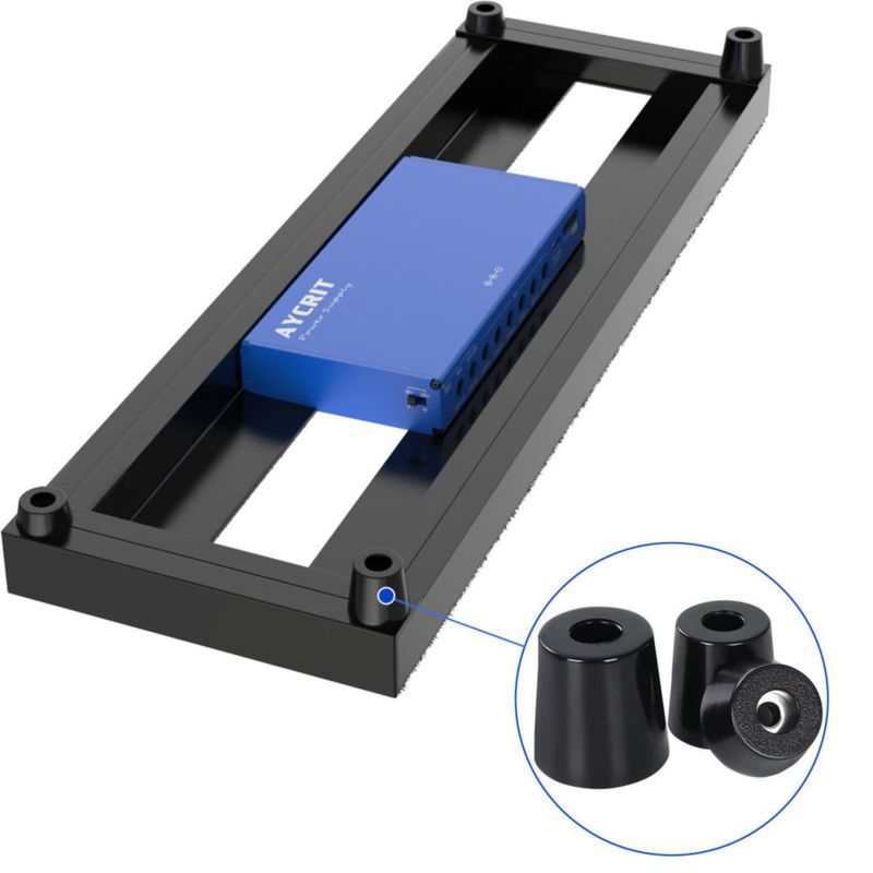 Pedalera AYCRIT 41 × 13 cm Aluminio Negro con Cables