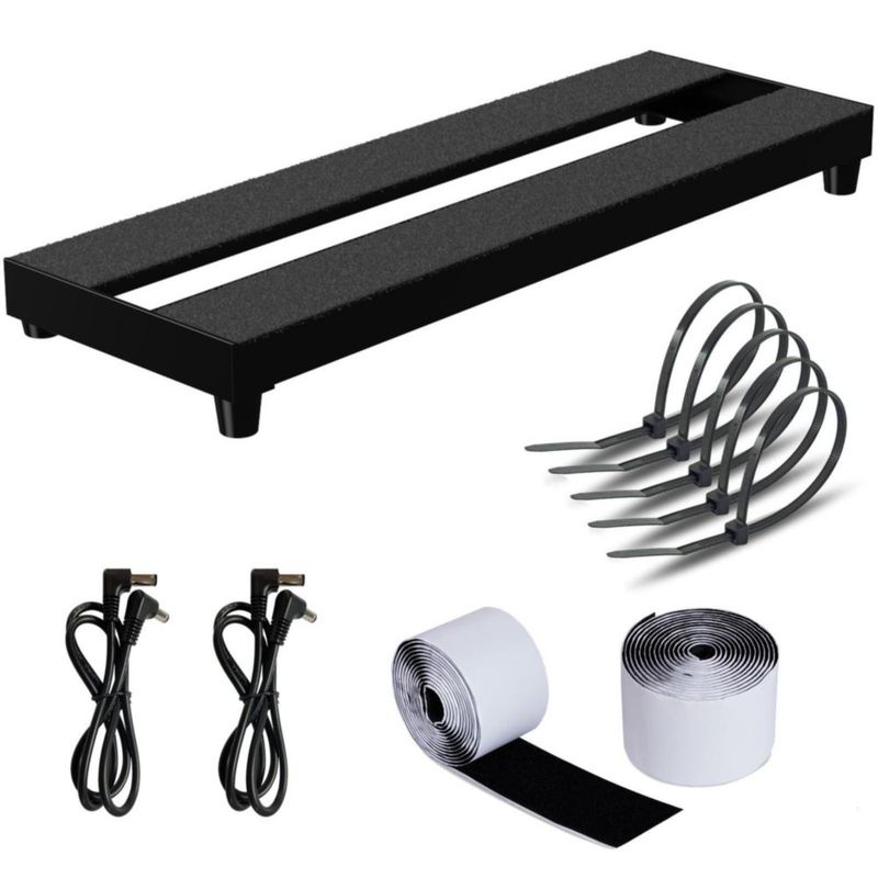 Pedalera AYCRIT 41 × 13 cm Aluminio Negro con Cables