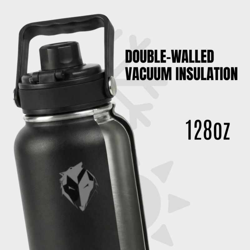 Botella de Agua Ekkovision 38 L Acero Inoxidable Negra