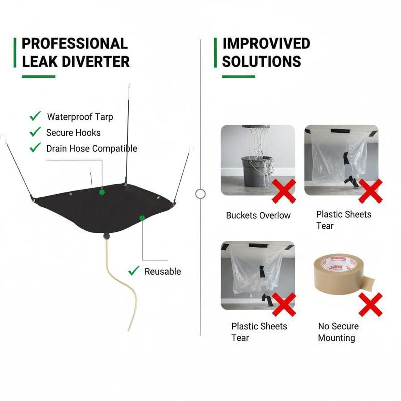 Lona MOOFI Desviador de Fugas 152 cm con Manguera de Drenaje de 3 m Negra