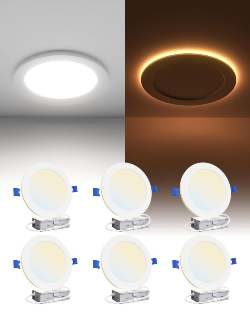 Juego de 6 luces LED empotradas Ensenior 15 cm 5 CCT regulables