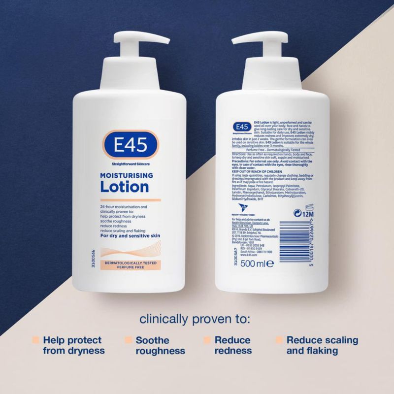 Loción Hidratante para la Piel E45 500 ml Paquete de 5
