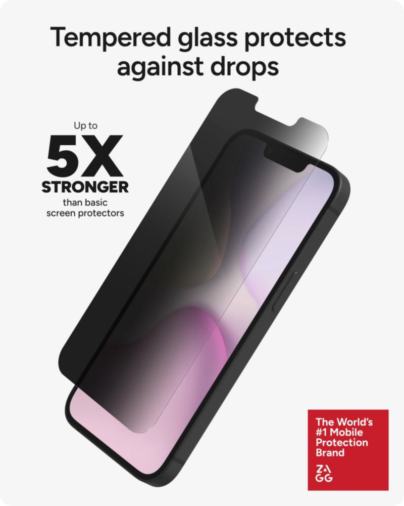 Protector de pantalla ZAGG Privacy para iPhone 17e/16e/14/13