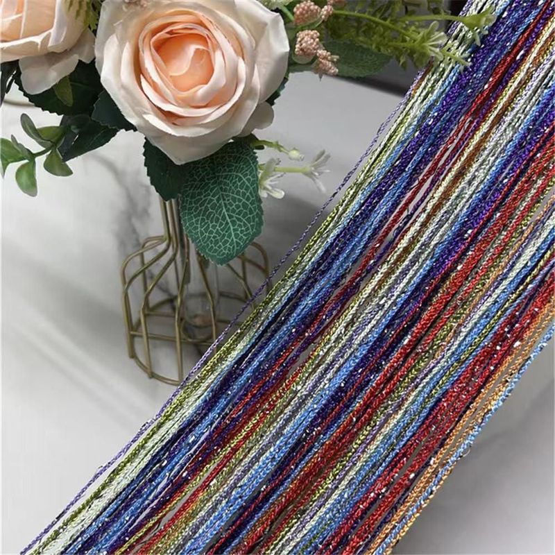 Cortina decorativa Ave Split 100 cm × 200 cm con borlas coloridas
