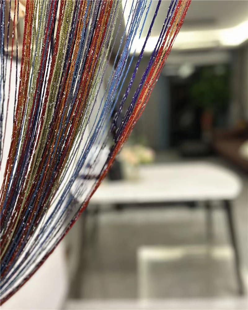 Cortina decorativa Ave Split 100 cm × 200 cm con borlas coloridas