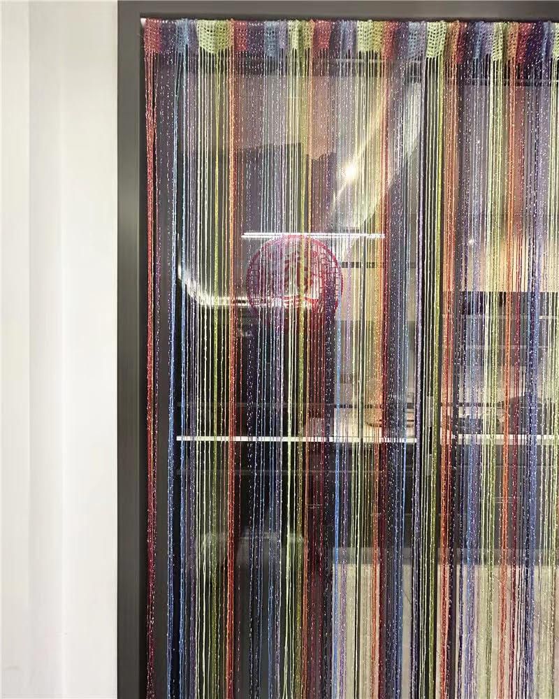Cortina decorativa Ave Split 100 cm × 200 cm con borlas coloridas