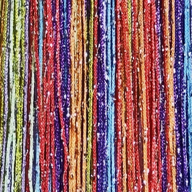 Cortina decorativa Ave Split 100 cm × 200 cm con borlas coloridas
