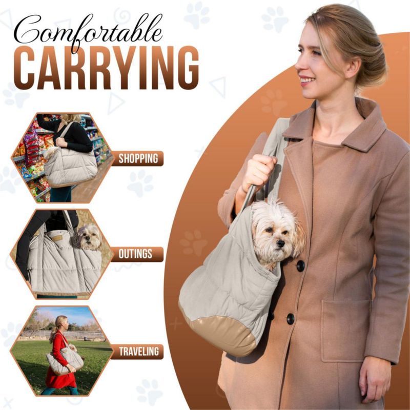 Bolso transportador NoblePup de peluche blanco para perros pequeños