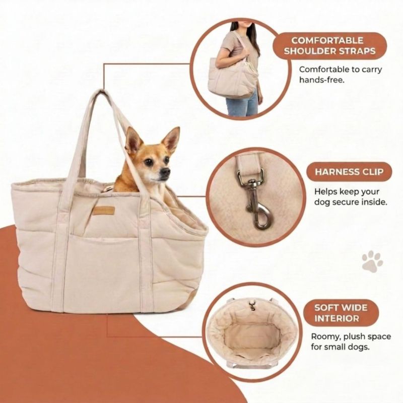 Bolso transportador NoblePup de peluche blanco para perros pequeños