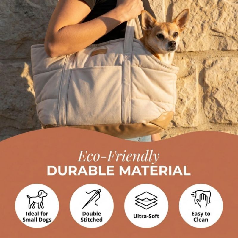 Bolso transportador NoblePup de peluche blanco para perros pequeños