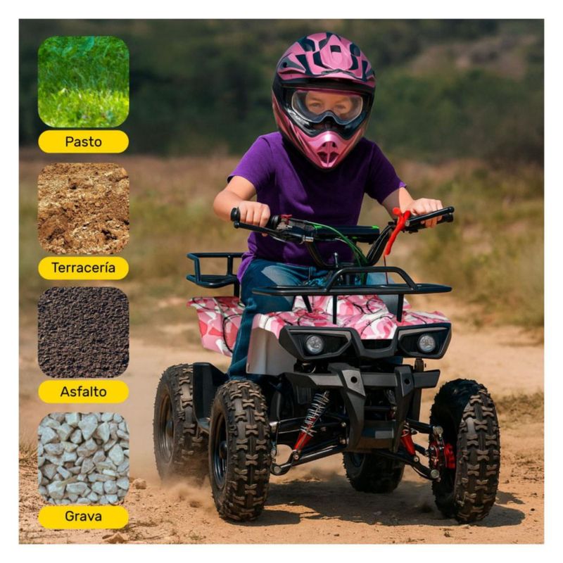 Cuatrimoto Montable Motor Gasolina 49cc Niños 45km/h Rosa Little Monkey