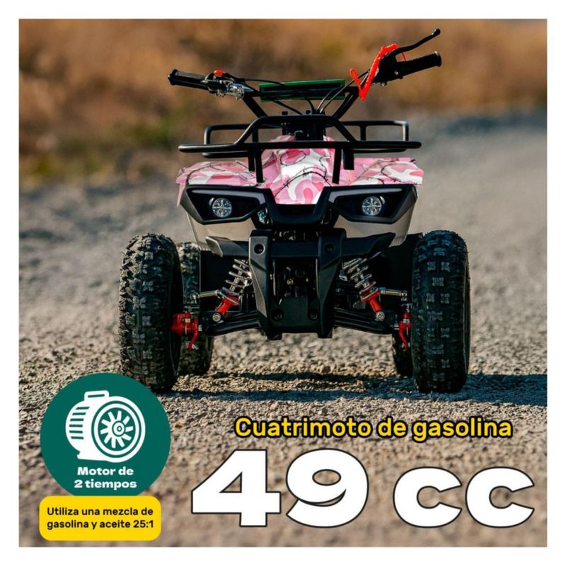 Cuatrimoto Montable Motor Gasolina 49cc Niños 45km/h Rosa Little Monkey